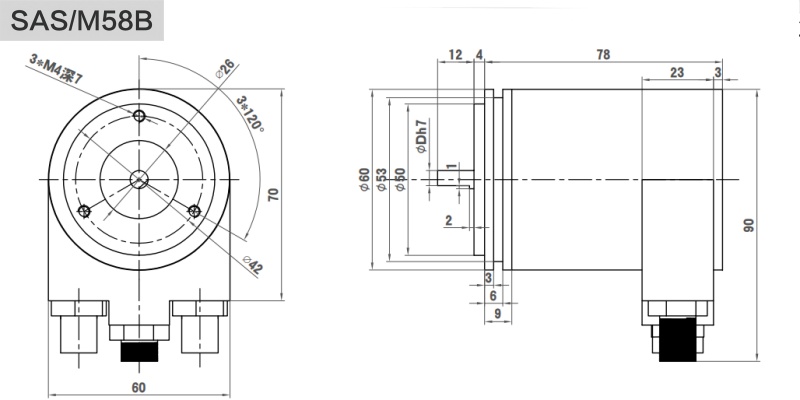 EtherNet/IP Absolute Industrial Encoder SAS/M58 - Civiti
