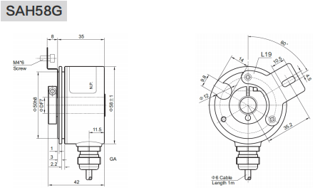 58mm Solid Shaft Blind Hole Through Hole Type Incremental Encoders-Siwidi