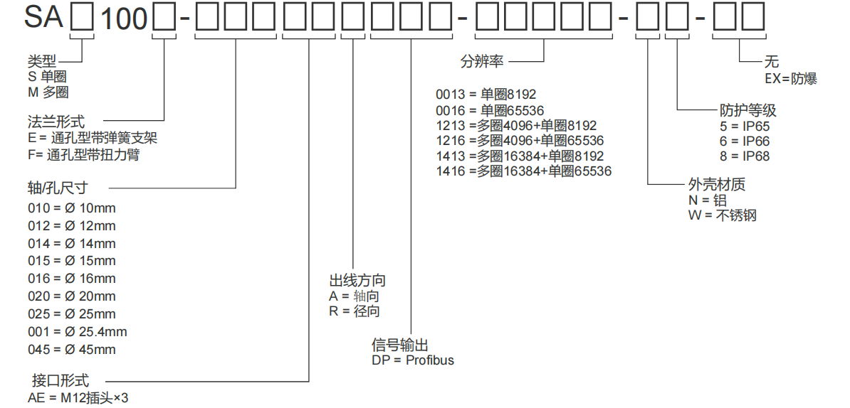 Profibus-DP 通孔絕對值工業(yè)編碼器SAS/M100-西威迪
